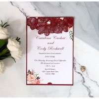 Rose Invitation Card Laser Cut Wedding Invitation Card